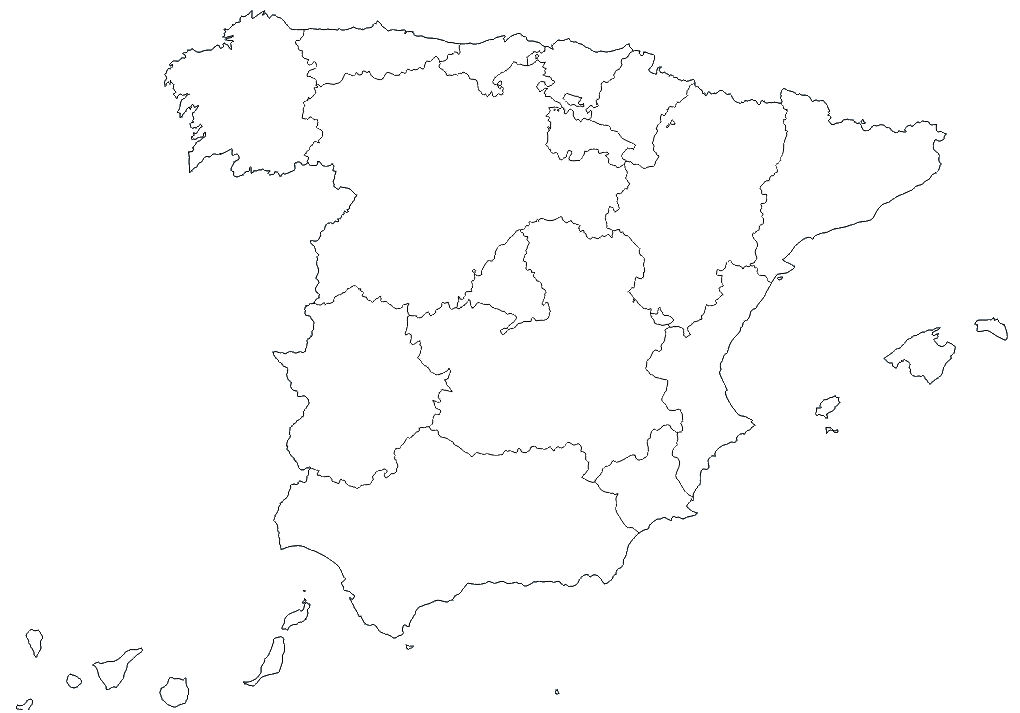 Mapa de España por comunidades autónomas